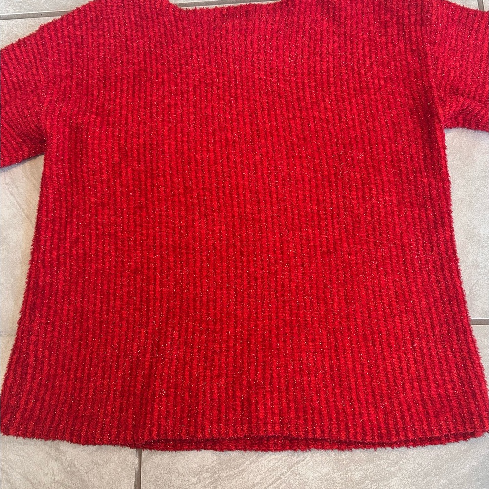 Ruby Rd. Red Crew Neck Sweater - Picture 6 of 8